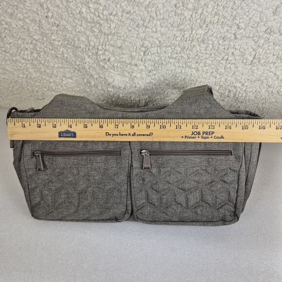 Lug Streetcar Crossbody Bag Gray Quilted Travel Organizer Purse Shoulder RFID - Picture 3 of 13